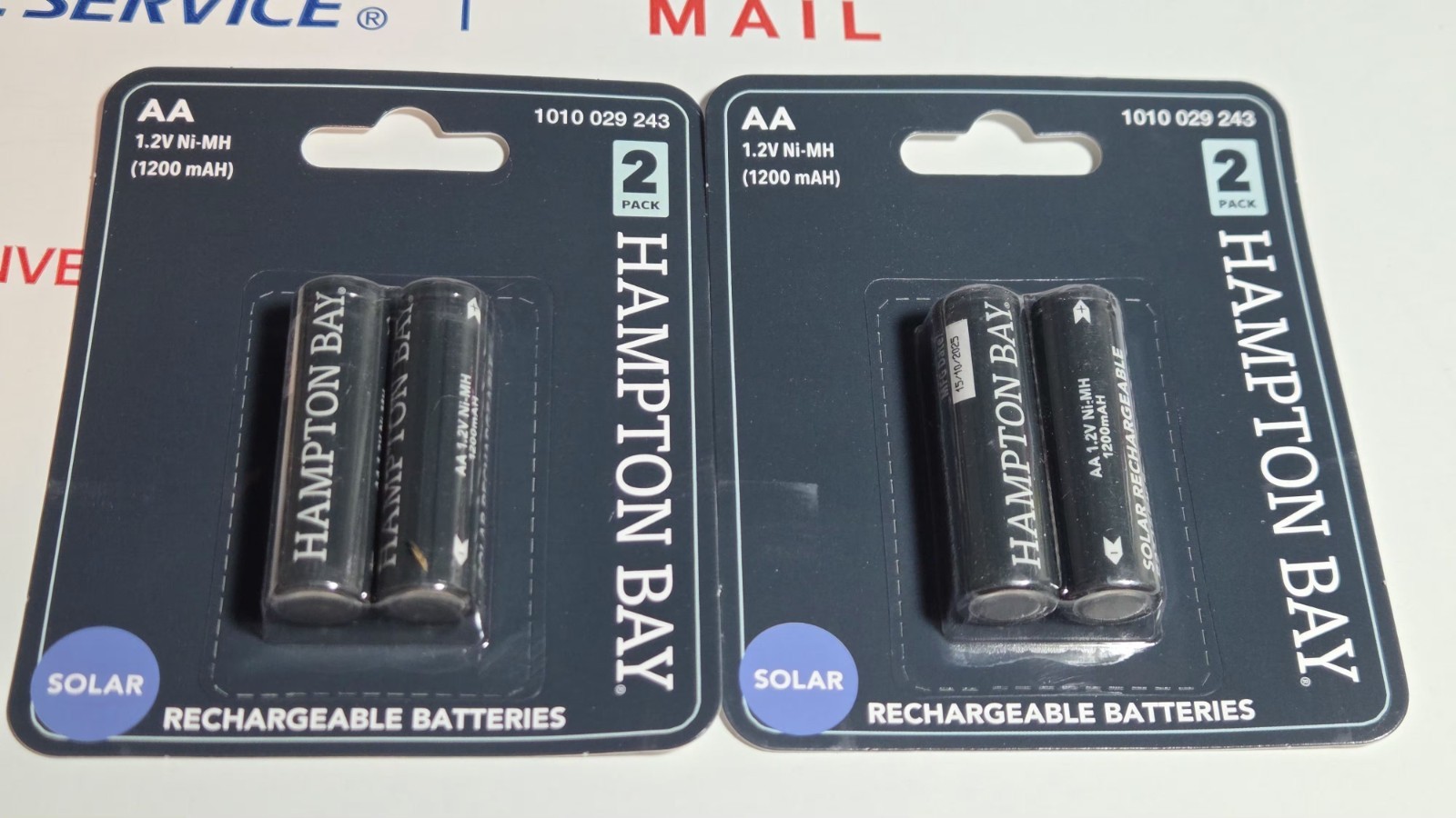 4 pk Hampton Bay AA Nickel-Metal Hydride 1200mAh Rechargeable Solar battery