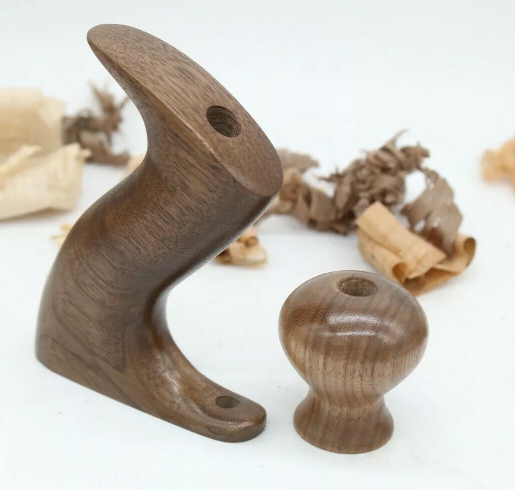 Hand Made Walnut Stanley Plane Tote & Knob For No 5, 605 and up with Low Knob