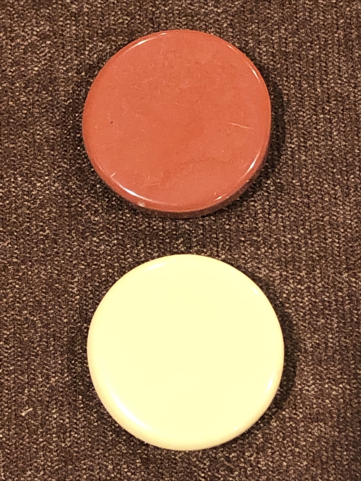 Backgammon Replacement Chips 1 Cream & 1 Brown Large - 1 & 1/8“ (2) Chips Only