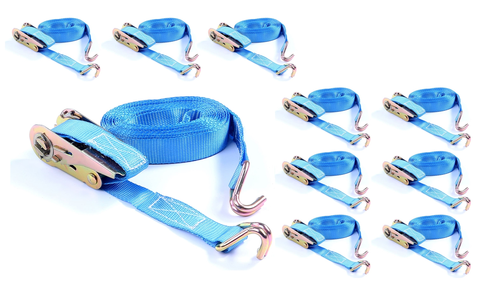 10x tension belt | 6m to 500kg | ratchet belt | two pieces