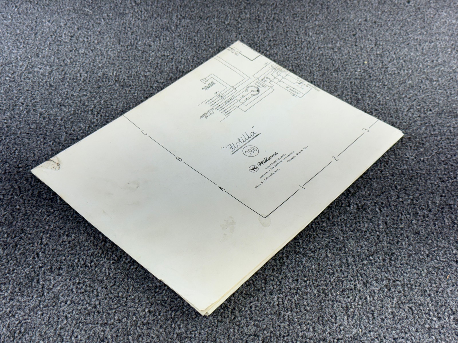 Williams Flotilla Arcade EM Game Manual Schematics ORIGINAL