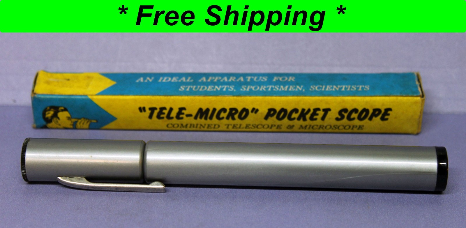 Vintage "TELE-MICRO" POCKET SCOPE Combined Telescope Microscope Chadwick Miller