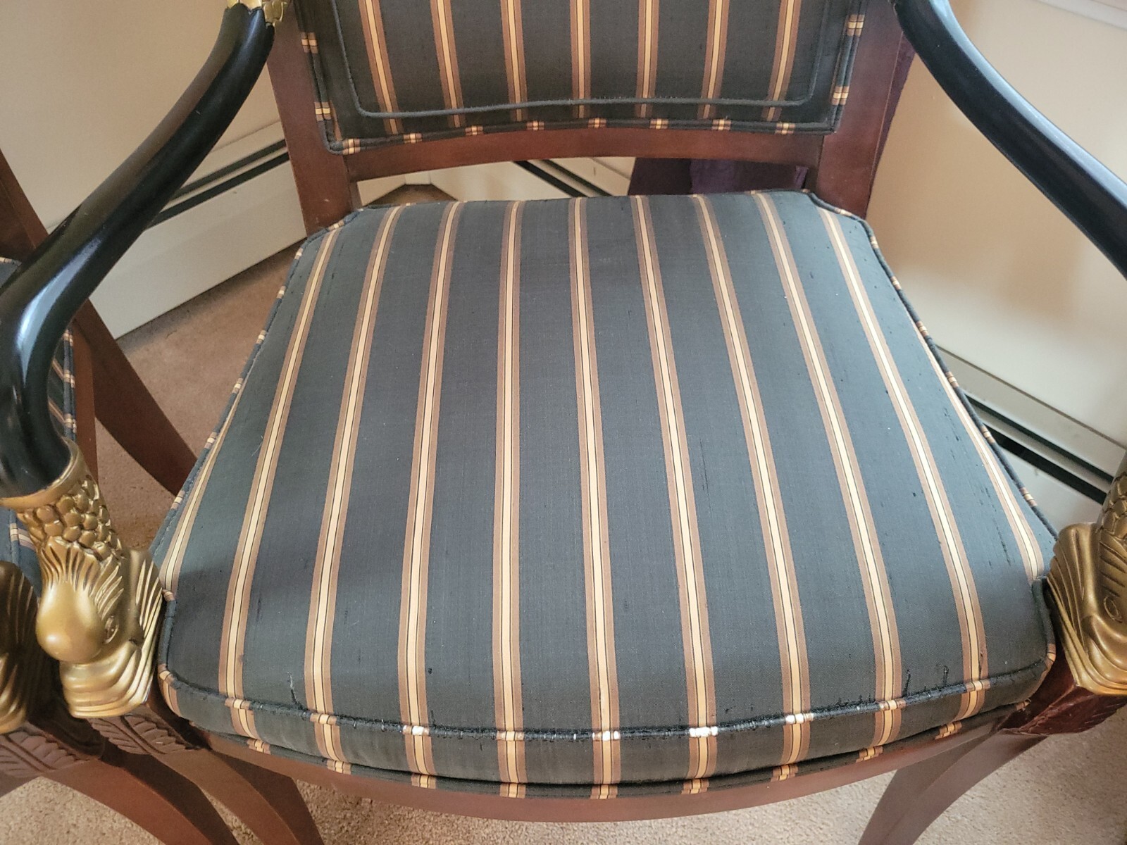 Ethan Allen Fish Dolphin Neoclassical Period Koi Louis XV Chair