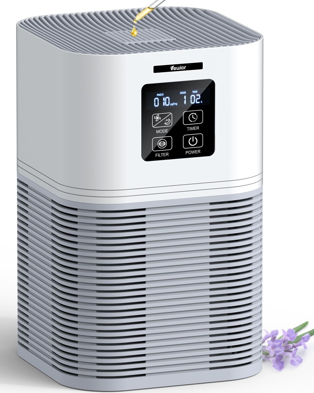 Vewior 2 In 1 Air Purifiers Large Room Air Cleaner Allergies Smoker Pet Dust