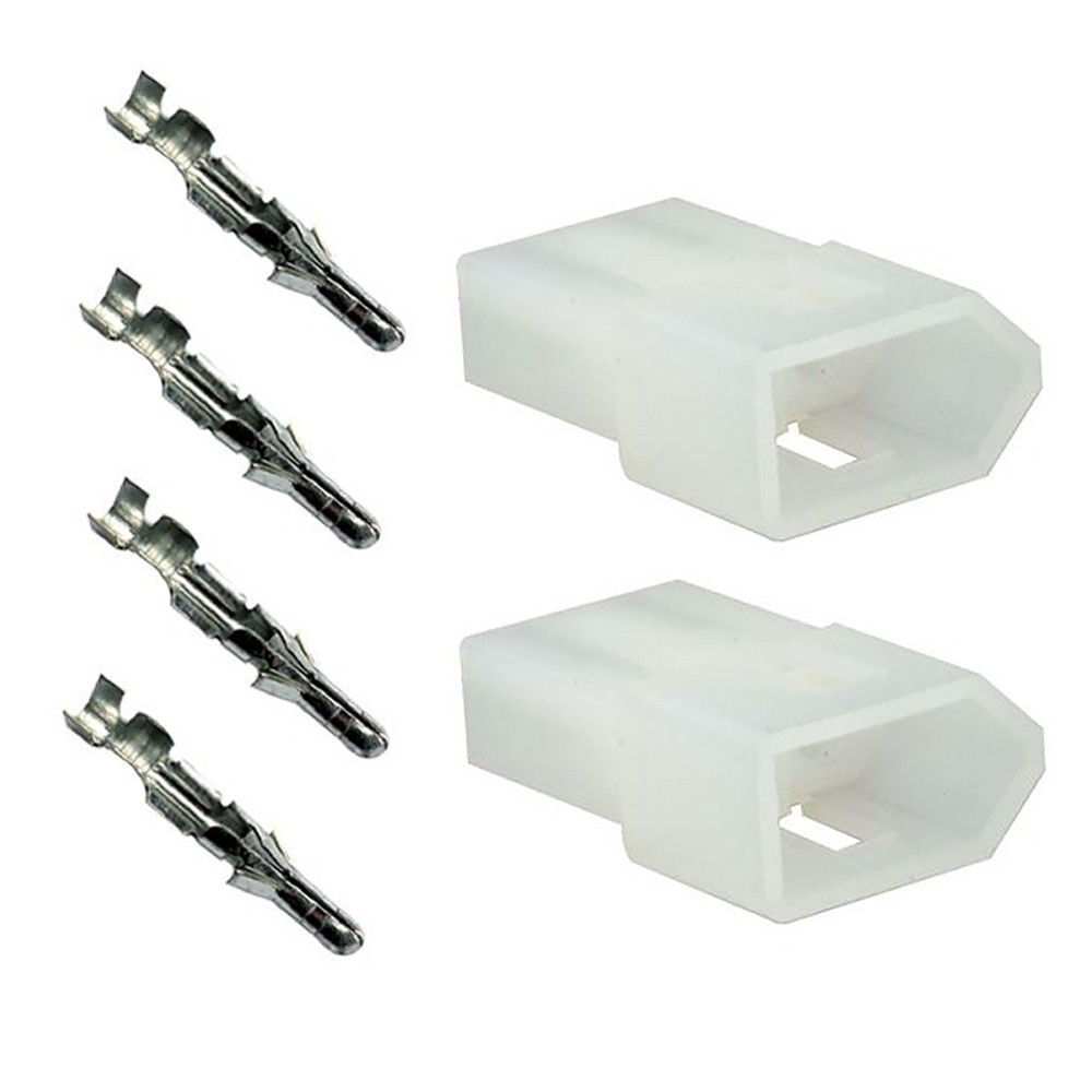 Molex Male 2 Pin Arcade Pinball Plugs with Pins - .093 - Set of 2