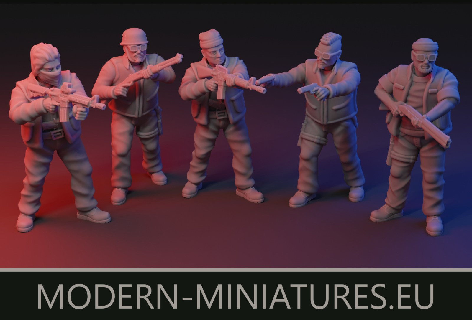 Modern Miniatures Biker Gang Set 2 Criminals Outlaws Spectre Ops Zona Alfa 28mm+