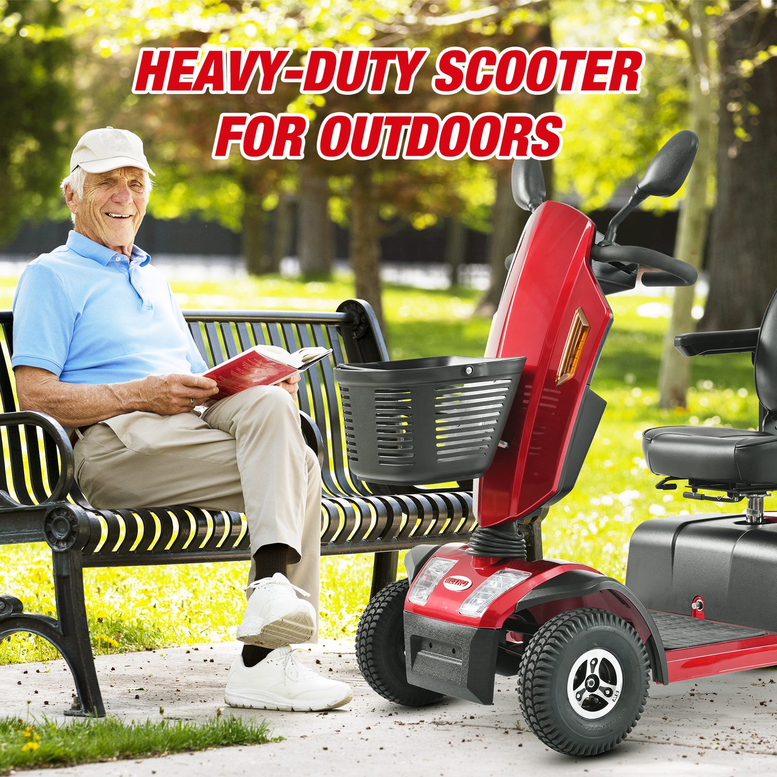 4 Wheel Mobility Scooter 800W All Terrain Electric Scooter Swivel Seat Headlight