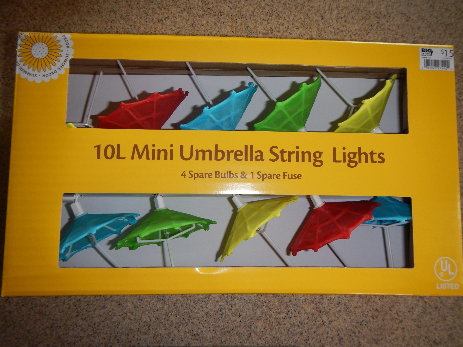 Lot of 4 Sets of 10 Multi-color Umbrella shaped Oriental Style String Lights NEW