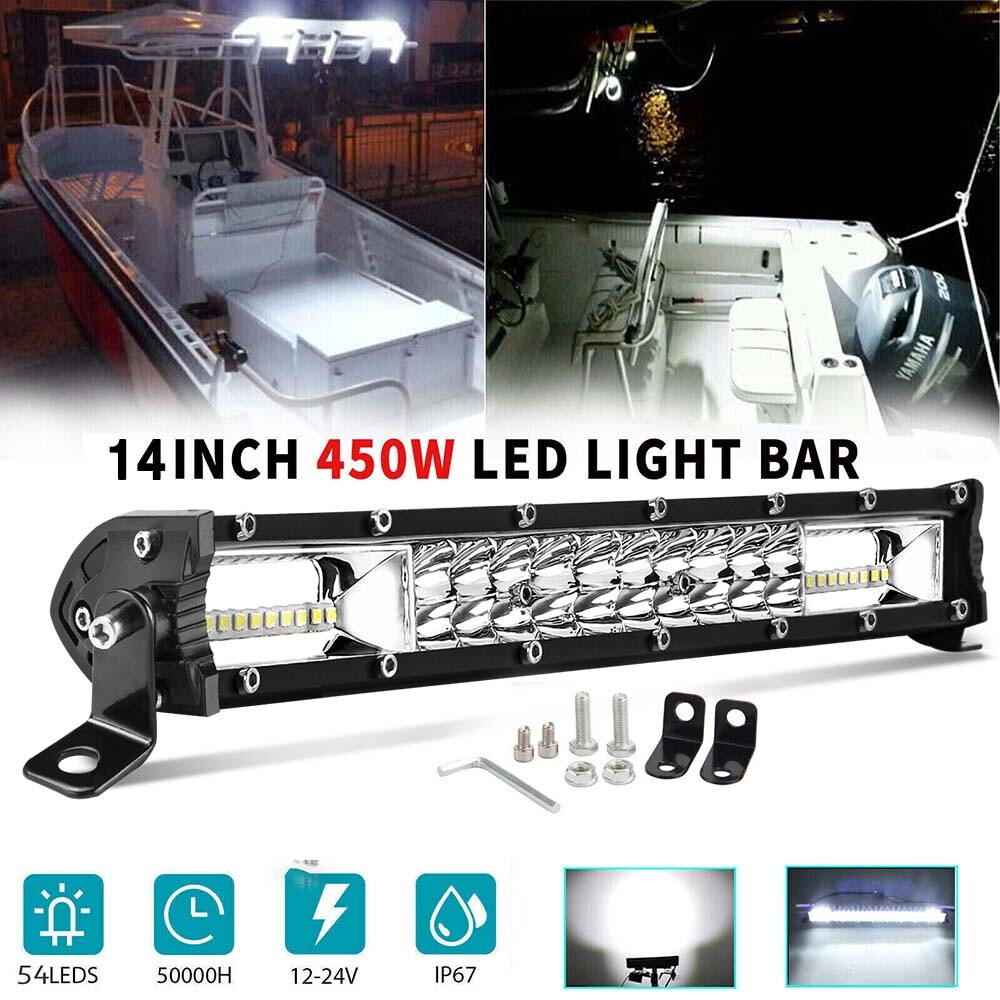 14'' Spreader Led Marine Navigation Deck/Mask Lights Bar Spot Lights Boat 12V