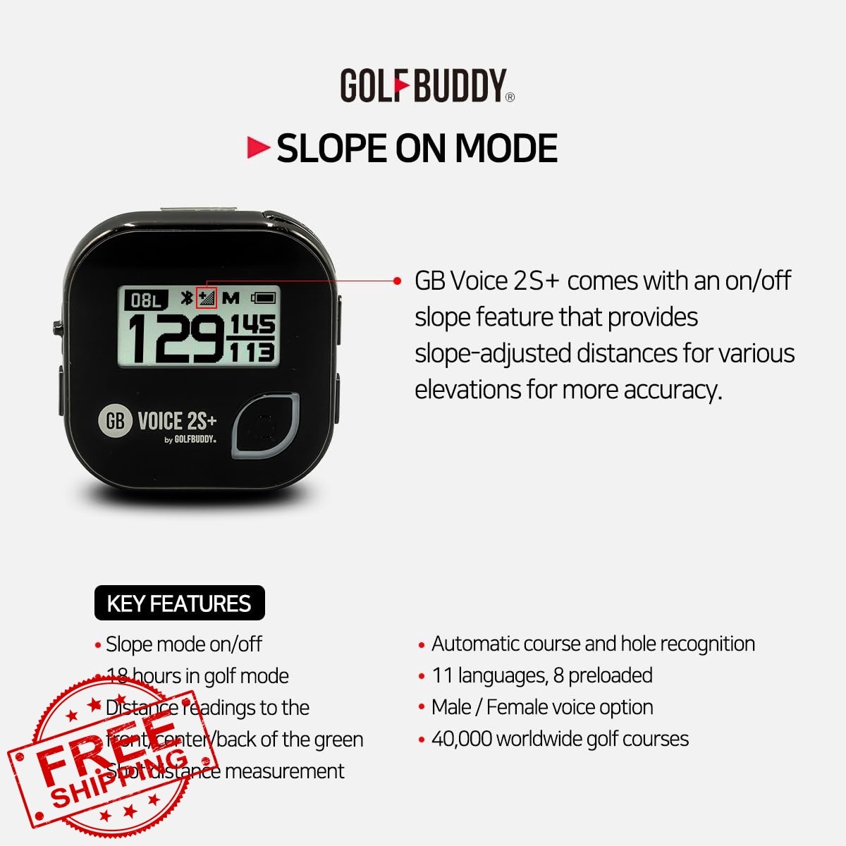 Golf Buddy Voice 2 Golf GPS Rangefinder Black