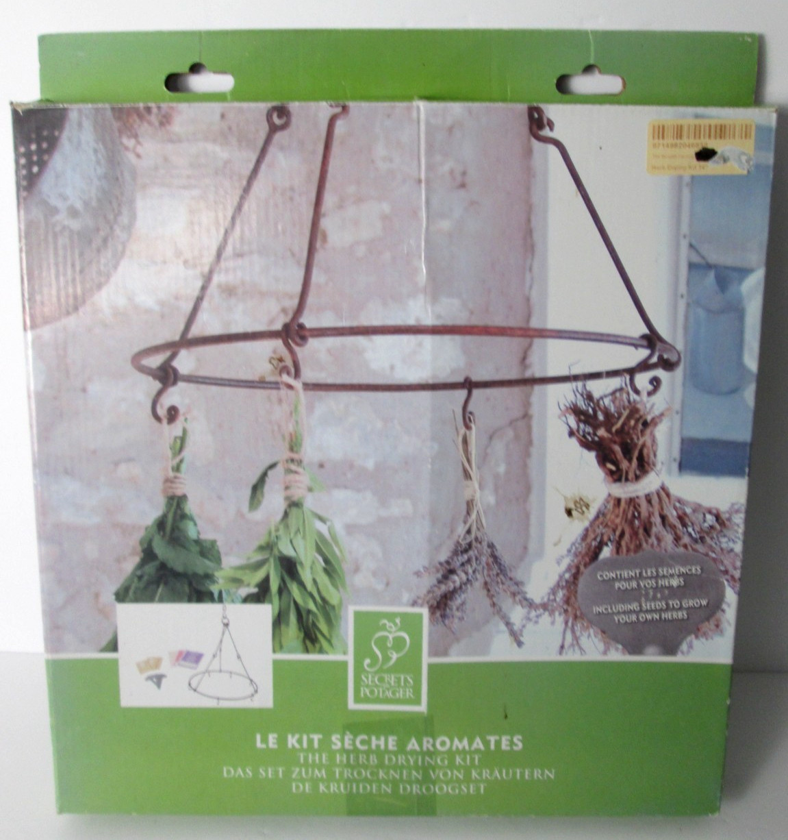 Wrought Iron Hanging Herb Drying Rack Kit by SECRETS DU POTAGER