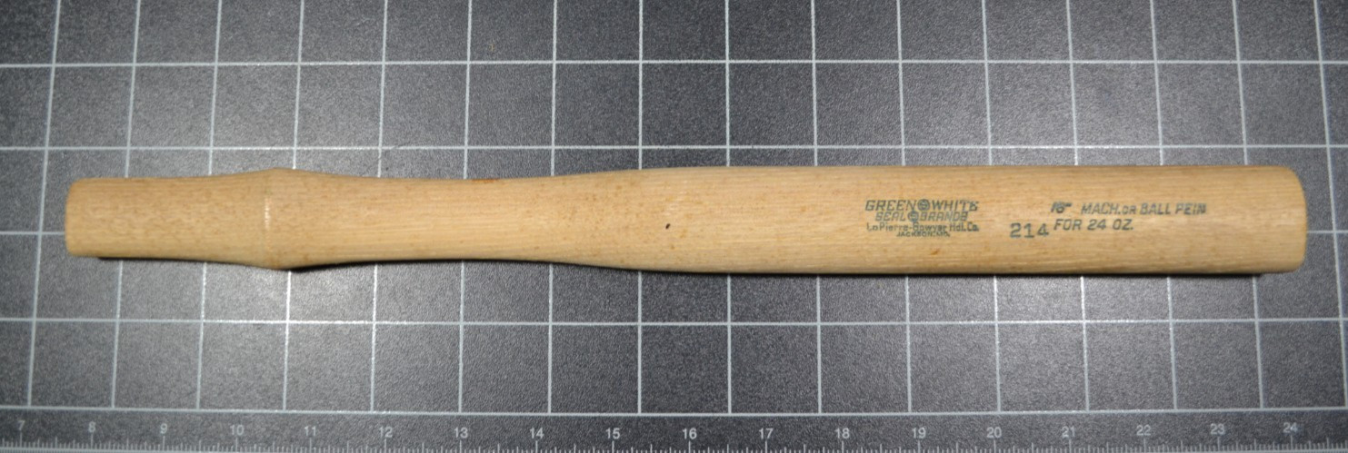 GREEN WHITE - SEAL BRAND - 16" MACHINIST / BALL PEIN HAMMER HANDLE - NOS