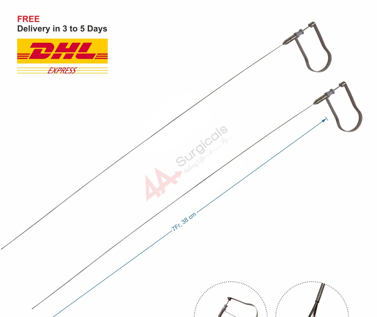 4A PCNL U Handle Triprong Grasper Forcep 7Fr 38cm (1 piece)