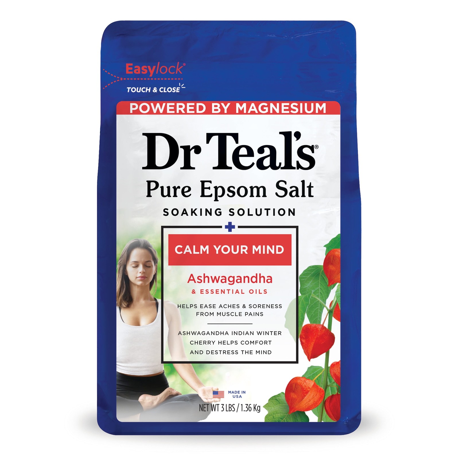 Epsom Salt Magnesium Soak, Ashwagandha & Essential Oils, 3 lbs