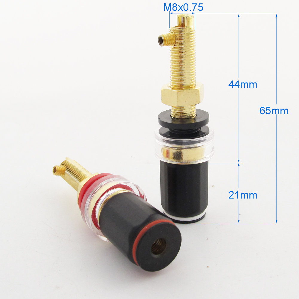 4pcs High Quality Brass HiFi Amplifier Speaker Terminal Binding Post 65mm