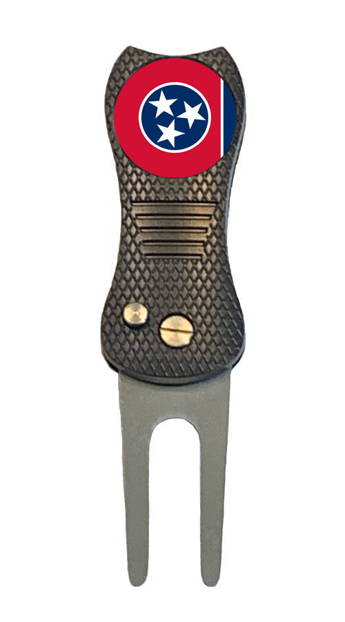 Tennessee State Flag Golf Ball Marker + Premium Switchblade Divot Tool