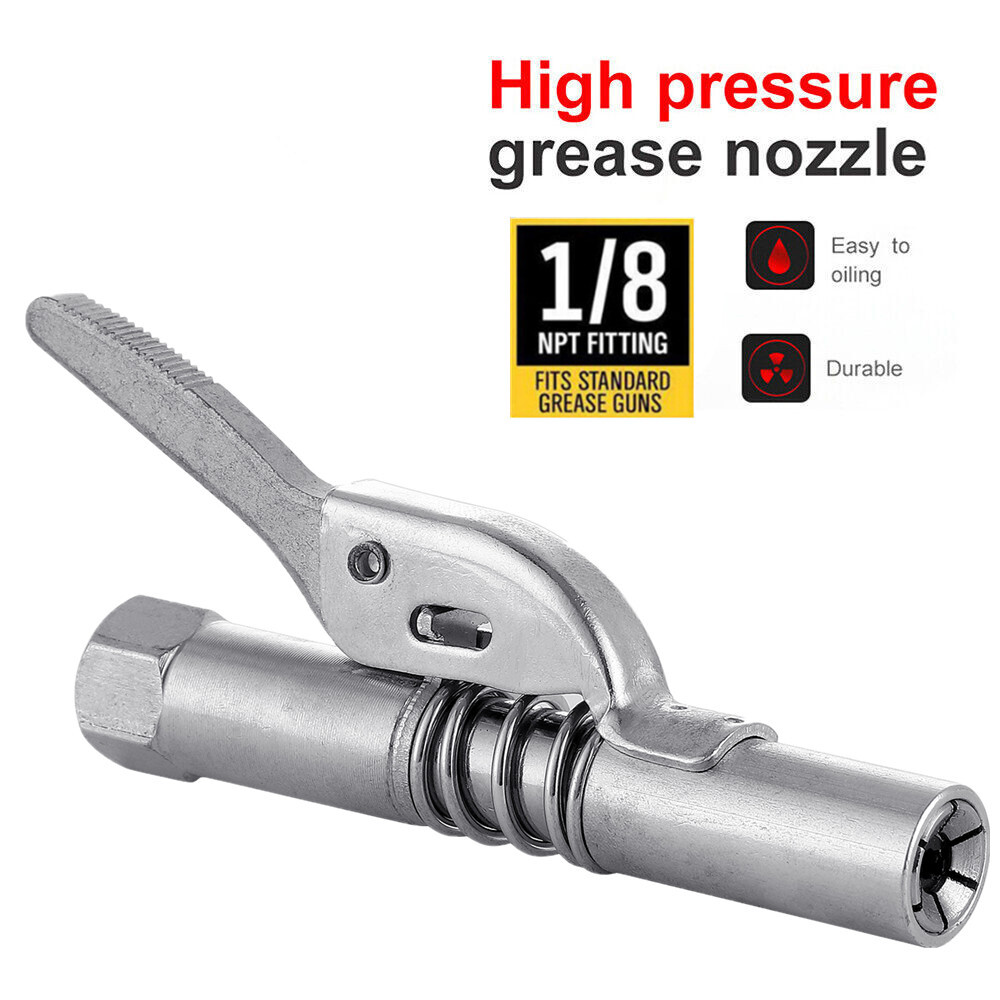 2Packs Grease Gun Coupler High-Pressure Quick Release Lock Oil Injection Nozzles