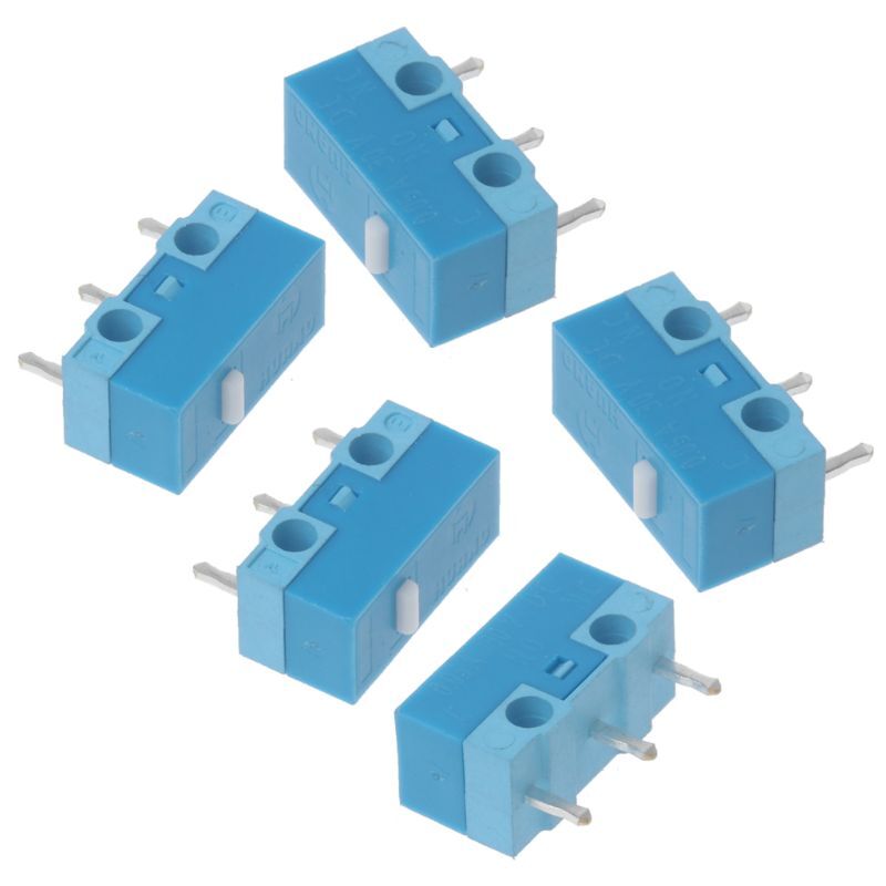 5Pcs Original HUANO White Dot Blue Shell 0.74N Mouse Micro Switch Silver Alloy