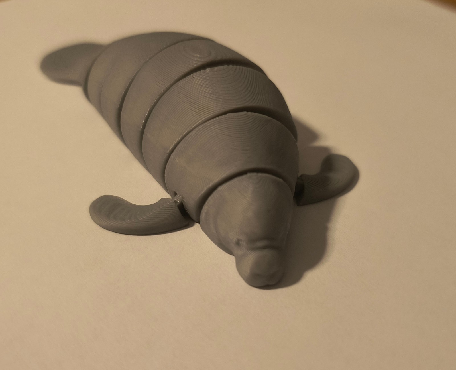 3d printed Segmented Manatee Educational Toy Gray