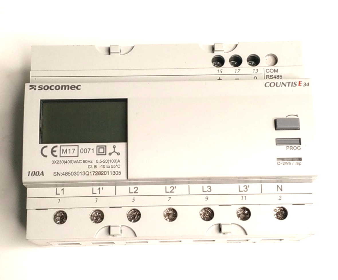 SOCOMEC Countis E34 100A MID Three-Phase Energy Meter MODBUS
