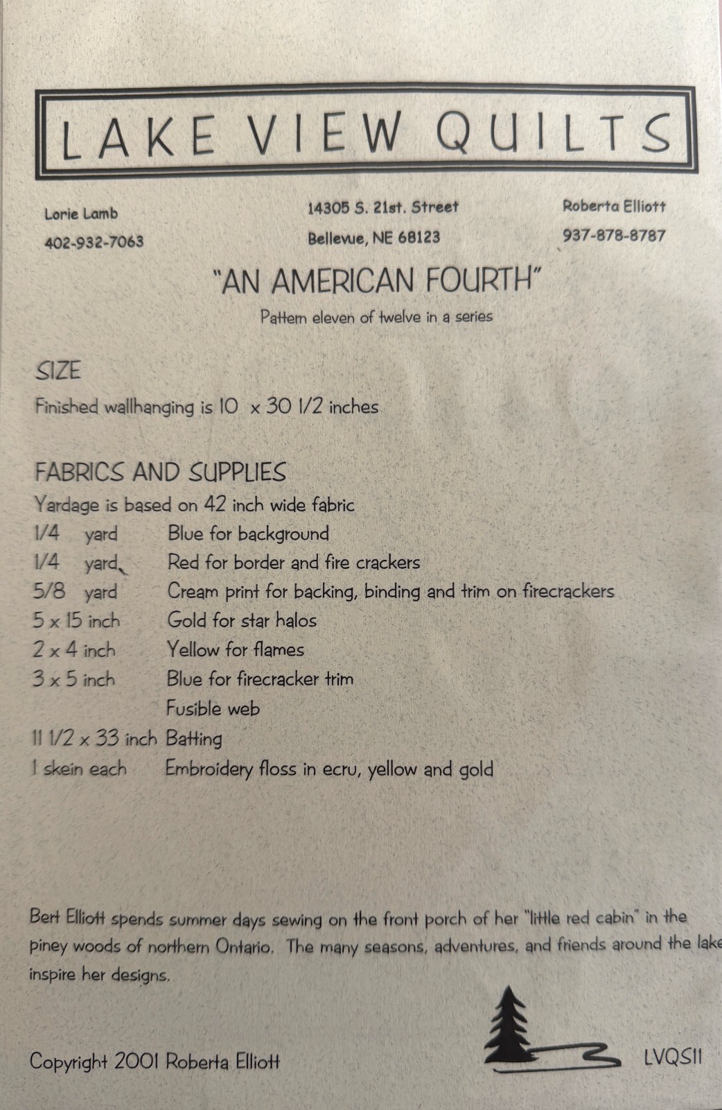 Lake View Quilts "An American Fourth" Quilt Pattern