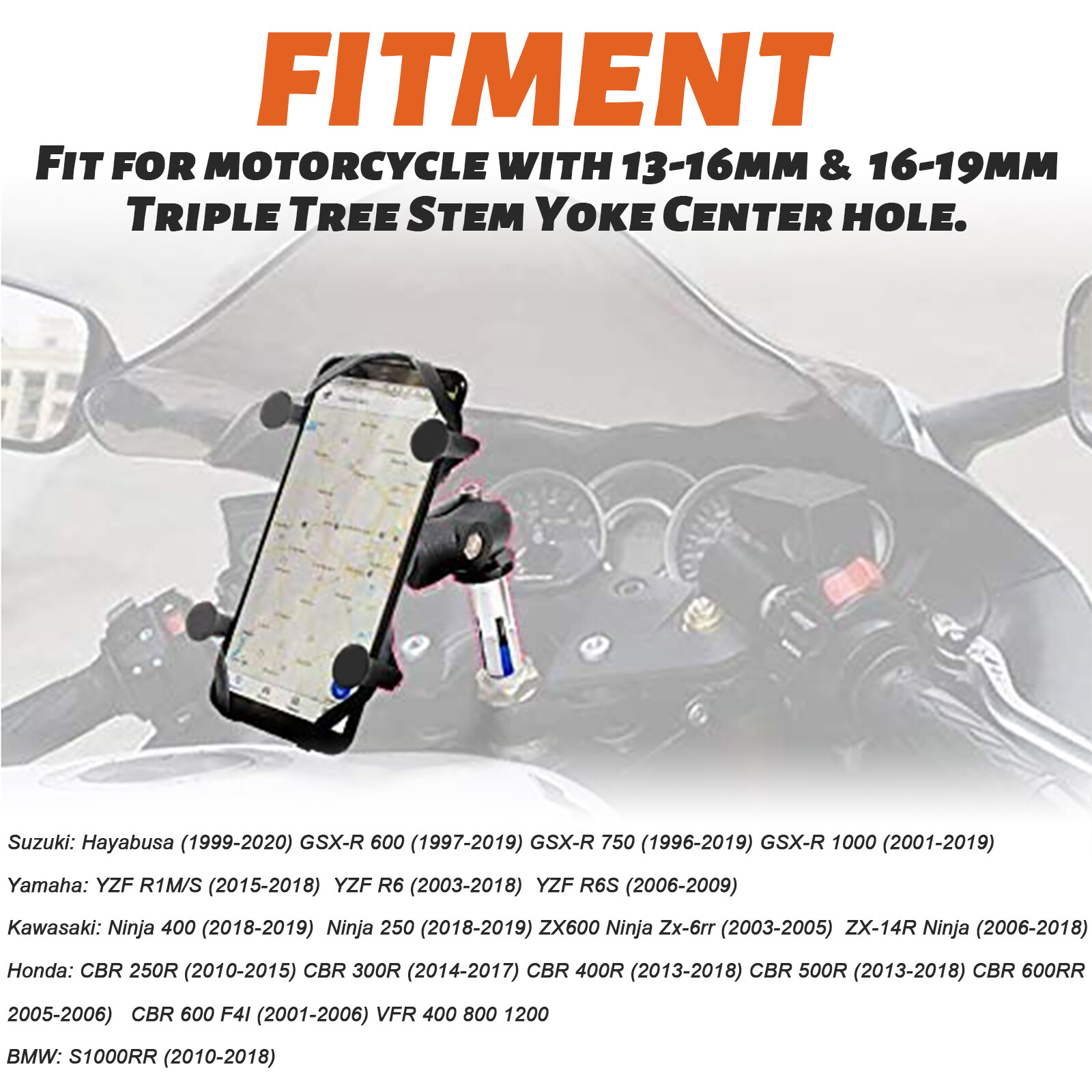 Motorcycle Mobile Phone holder GPS Navigation Bracket Phone Mount with Charger