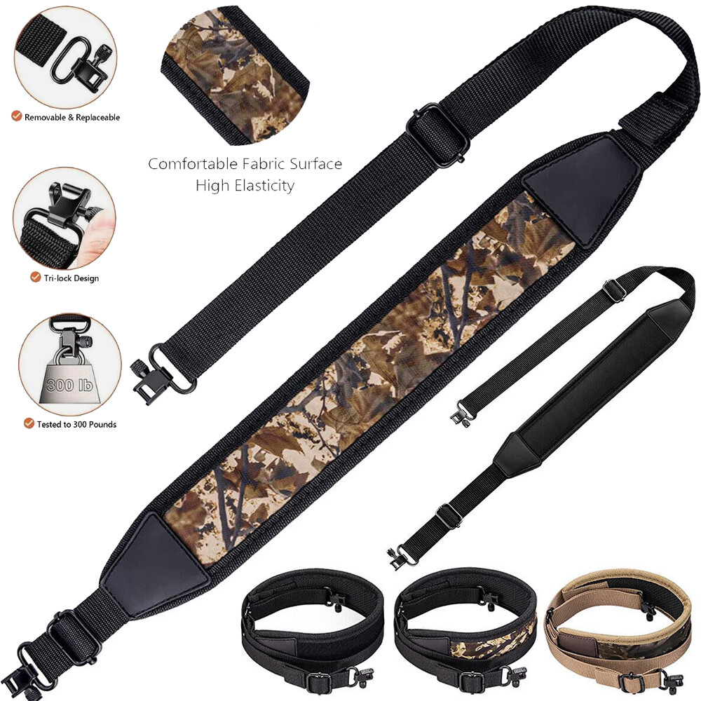 Tactical Rifle 2 Point Sling Shoulder Padded Strap Camo Gun Sling With Swivels