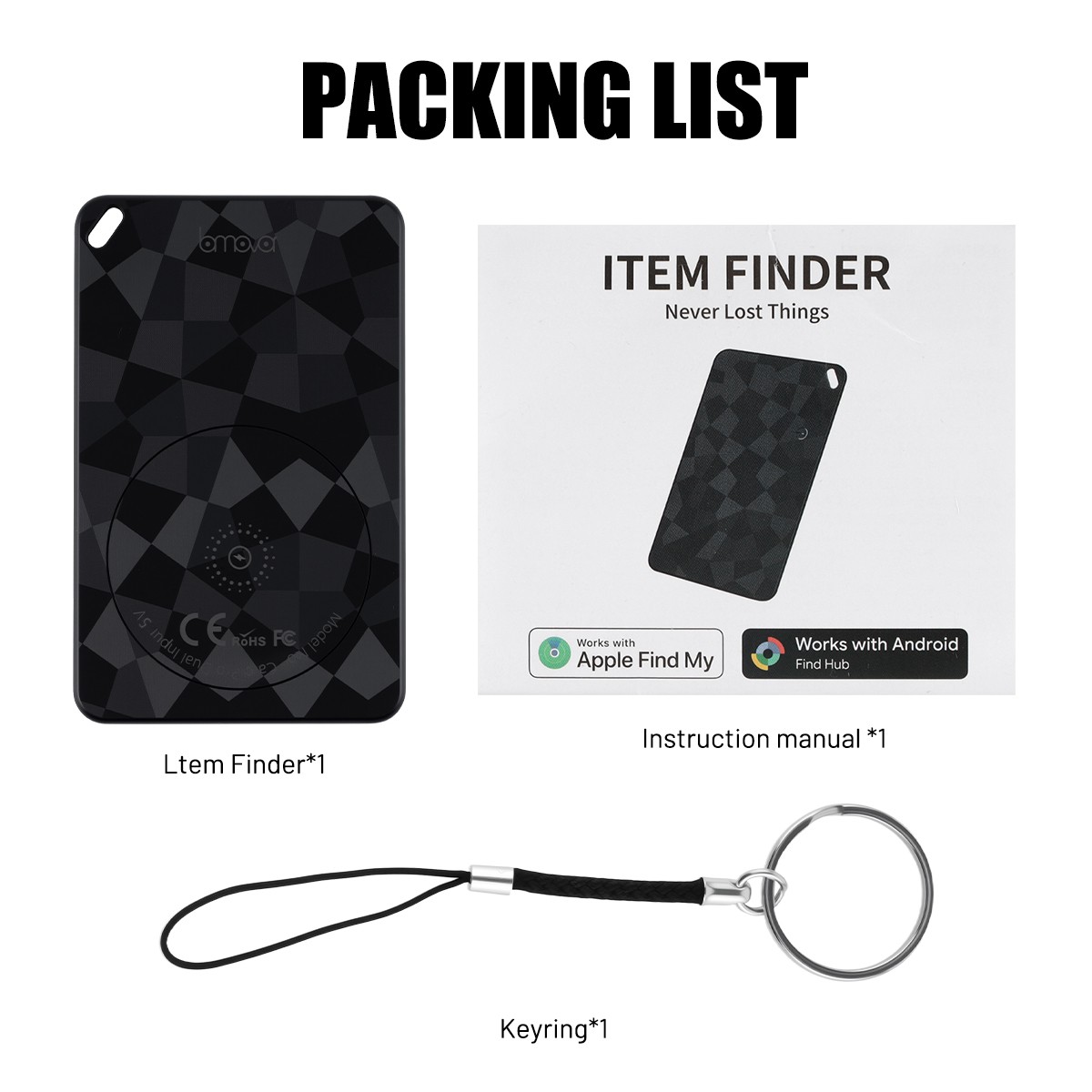Smart Wallet Tracker Card Wireless GPS Finder for iPhone Find My App / Android `