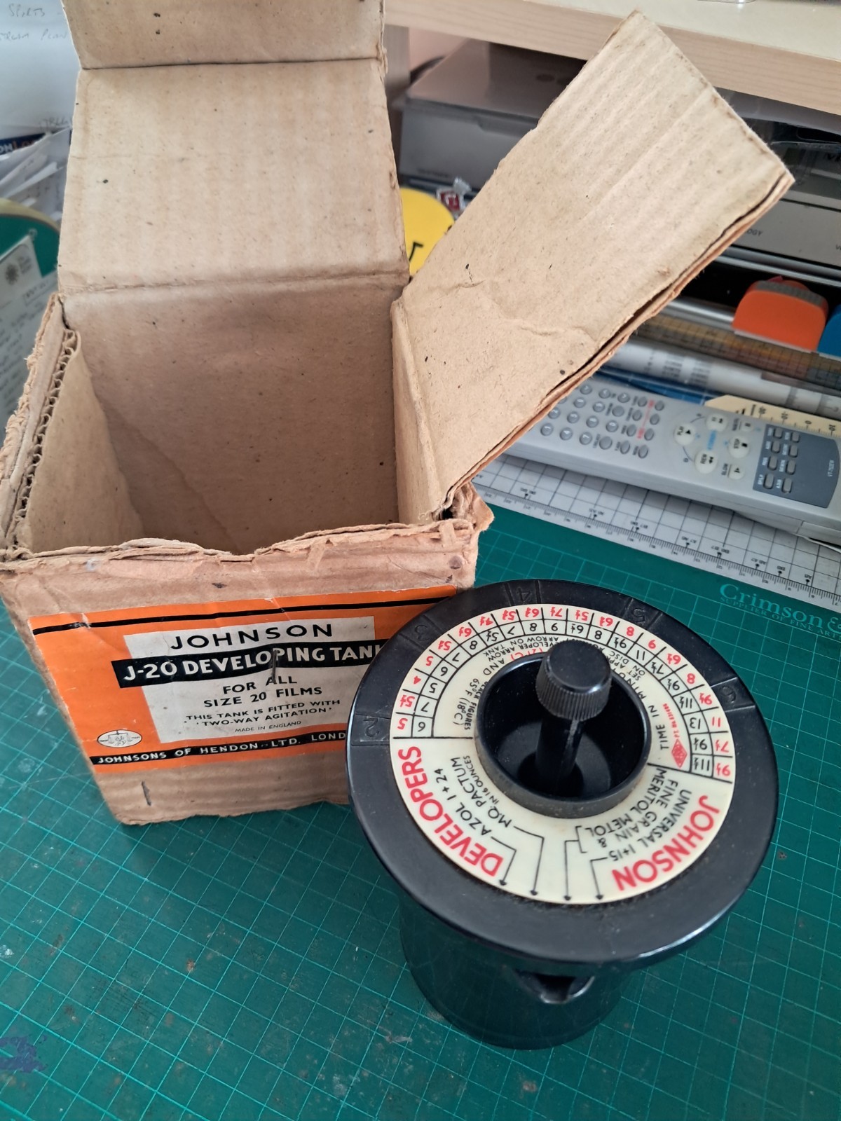 Vintage Johnson J-20 Developing Tank. Boxed. For Size 20 Films