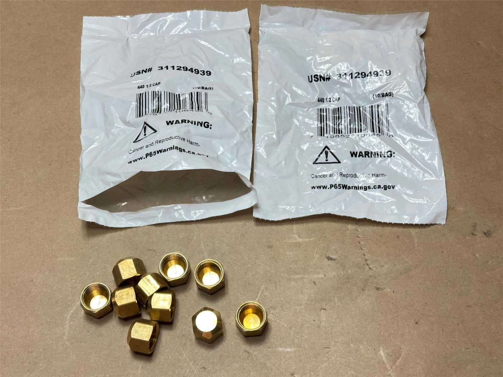 20x Anderson Metals 1/2" Brass Flare Cap 311294939