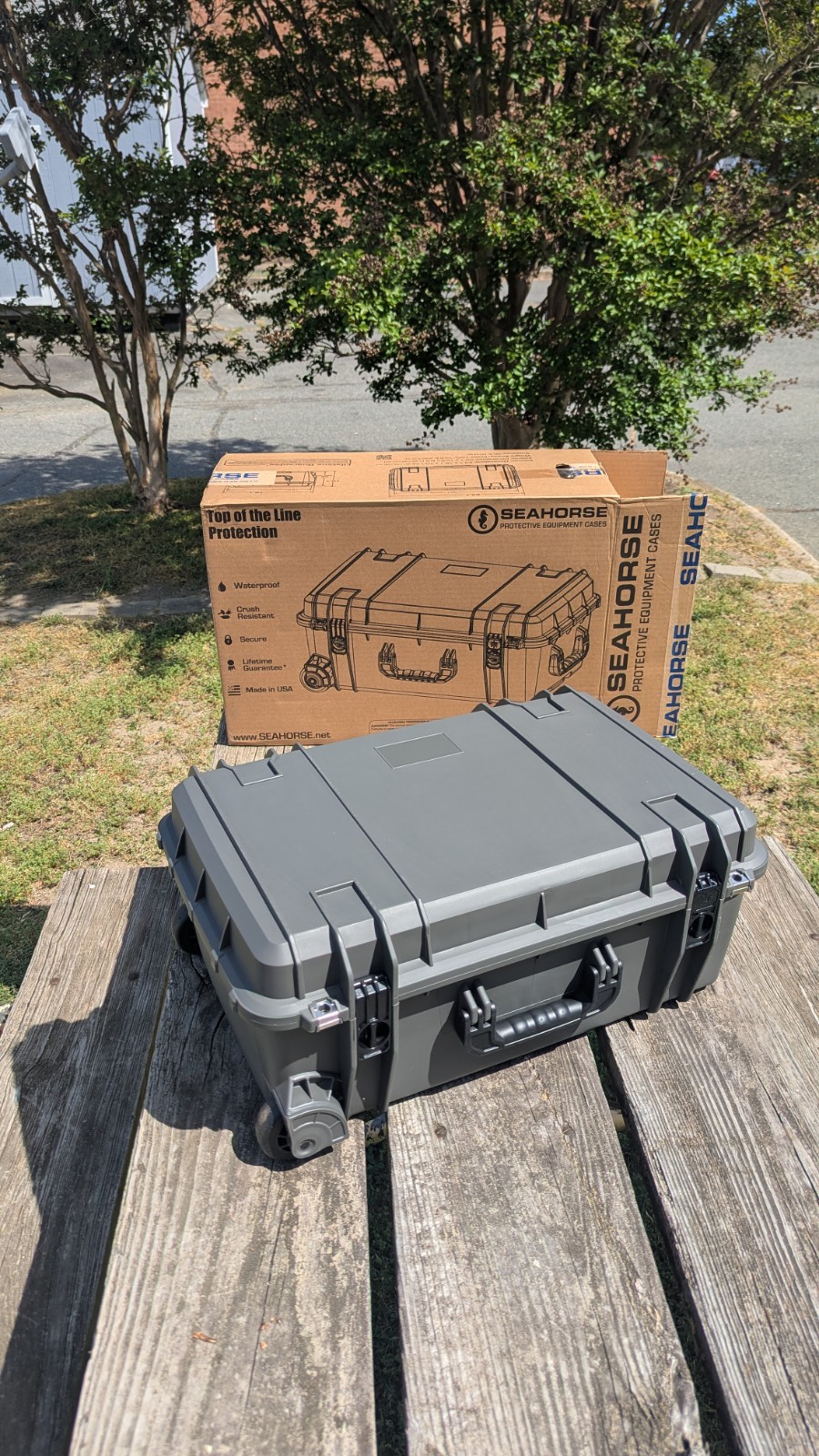 Seahorse SE920 Gray Waterproof Hard Transport Case With Wheels And Lid Foam