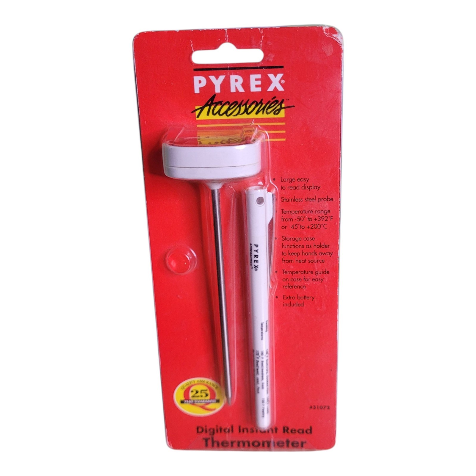 PYREX Digital Instant Read Thermometer #31072 Stainless Steel Probe Tested