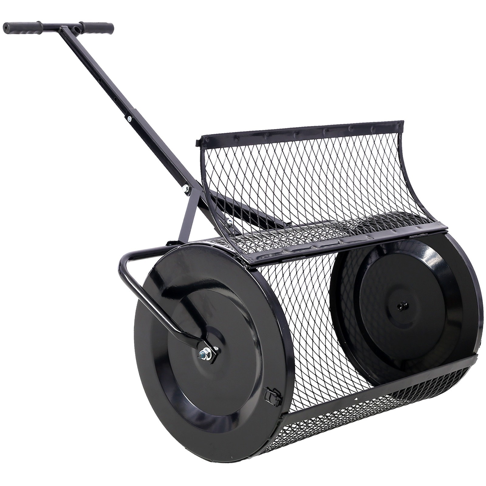 Heavy Duty 24in Peat Moss Spreader Metal Mesh T Handle Manure Roller