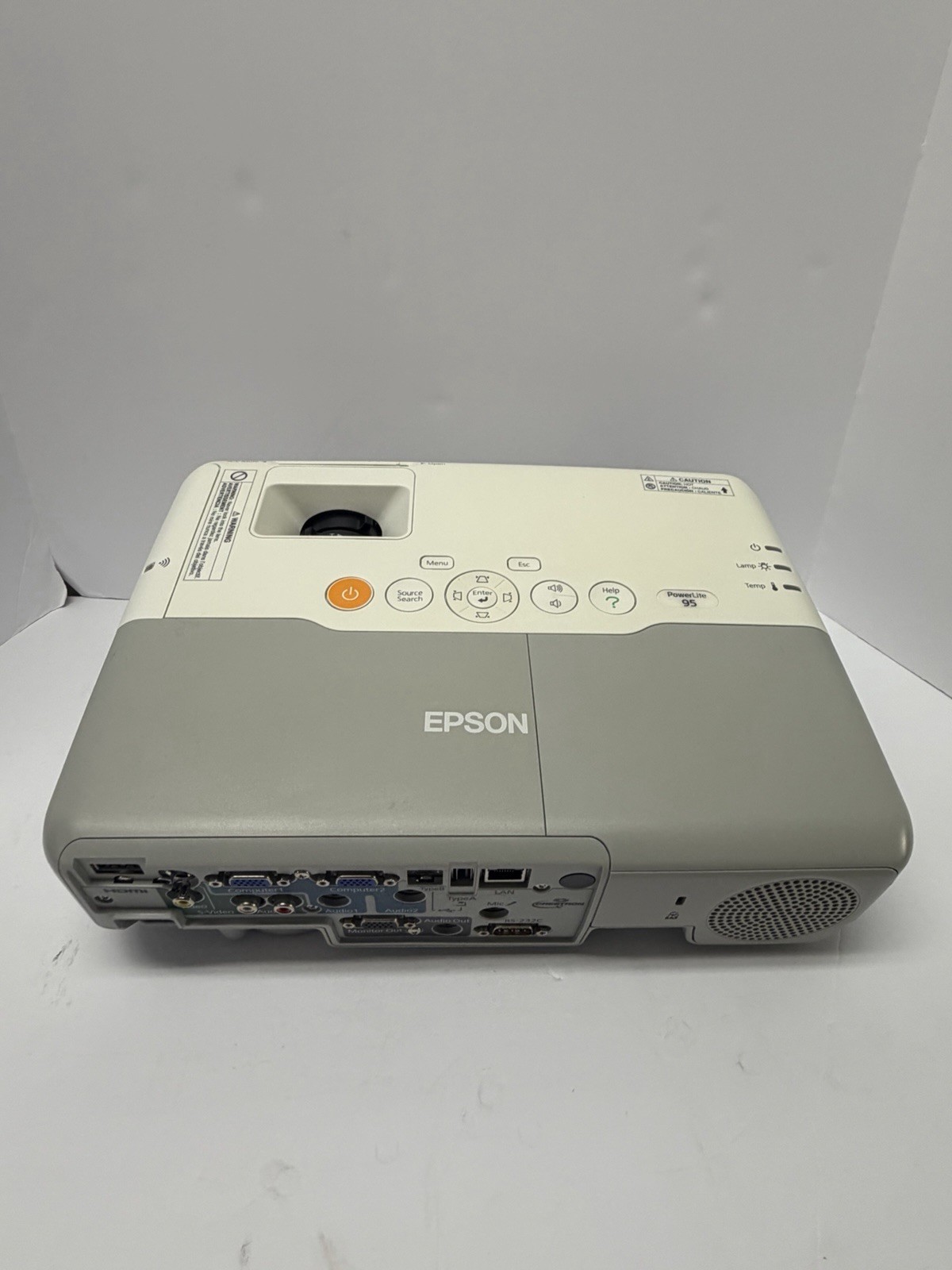 Epson H383A Powerlite 95 Projector 2500 Lumens w/ 457 Lamp Hours, Remote, Cables