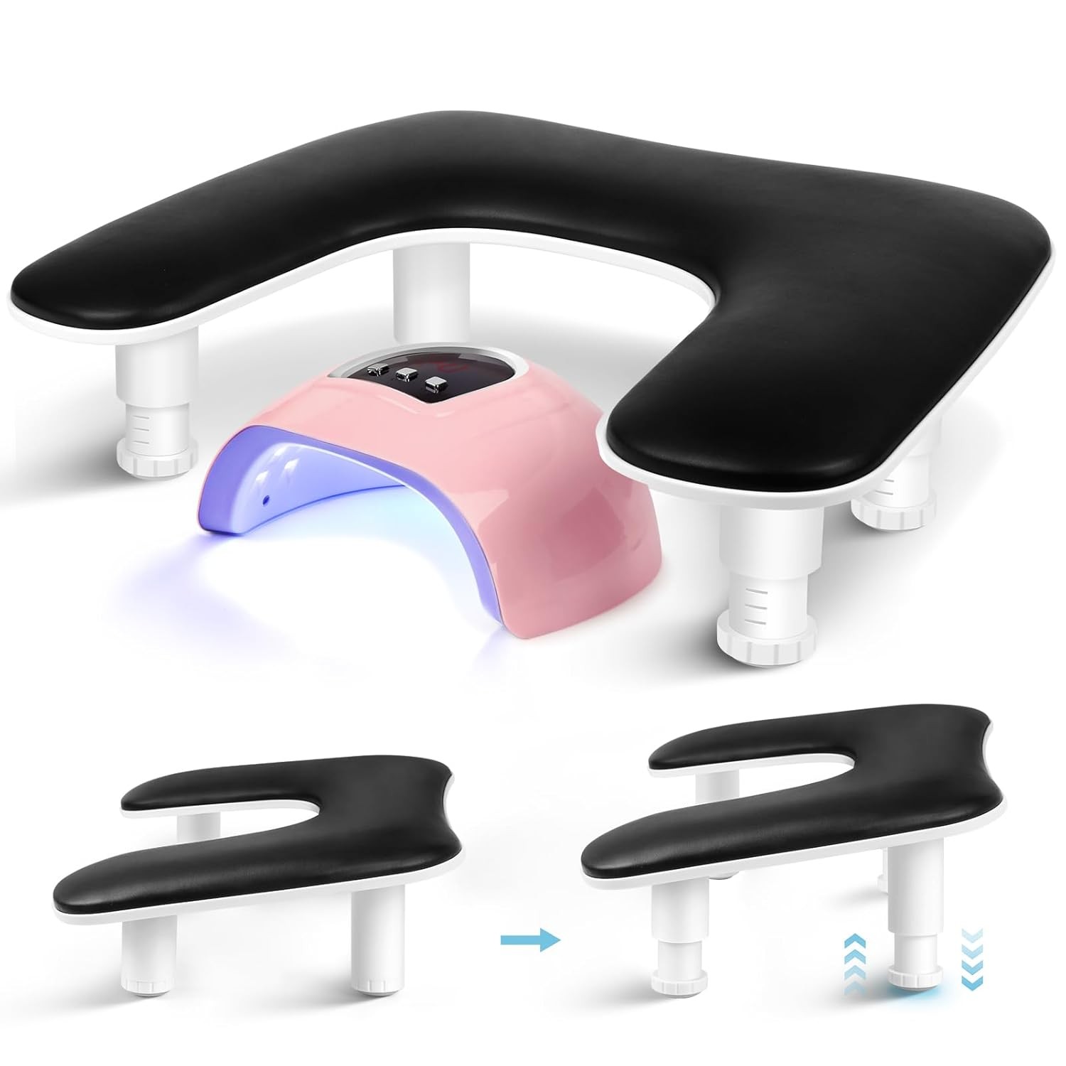 Manicure Arm Rest for Nails Tech: U-Shaped Adjustable Nail Armrest