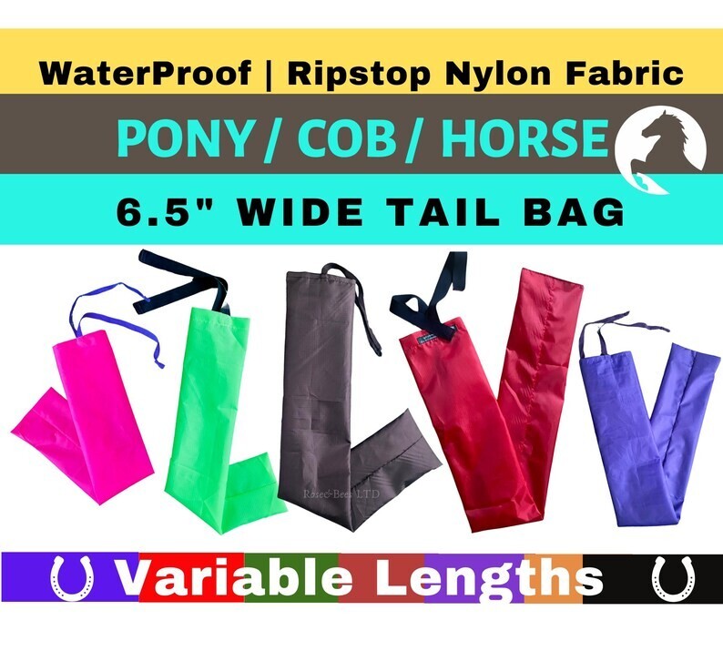 6.5" Standard Wide | Tail Saver Bag | Horse Cob PonyTail Sack  | Equestrian Aid