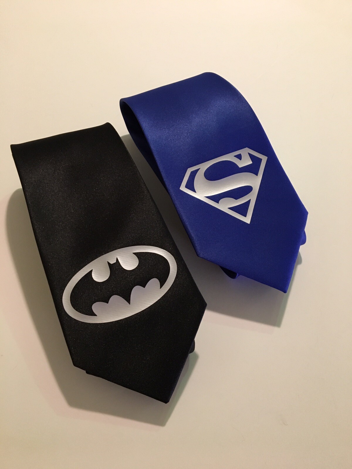 Superheroes 2 Ties , Silver Logo, New