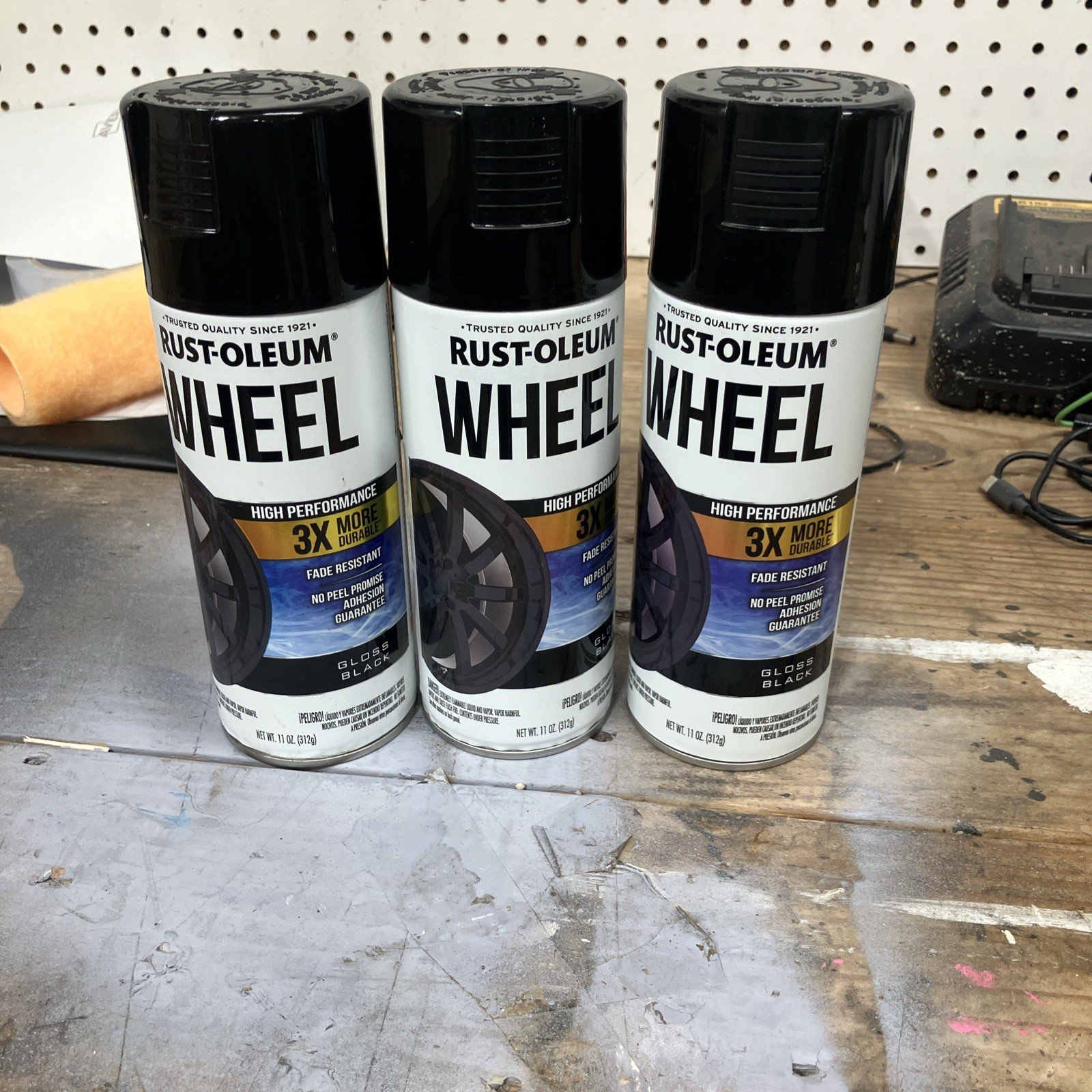 3 Can of Rust-Oleum High Performance Wheel Coating Spray Paint Gloss Black 11 oz