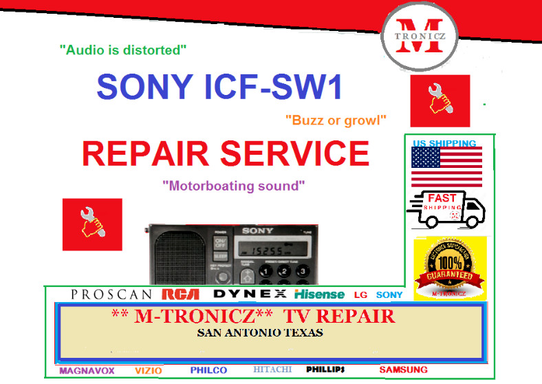 FLAT RATE REPAIR SERVICE   SONY  ICF-SW1  RADIO  NO SOUND * AUDIO  READ LISTING