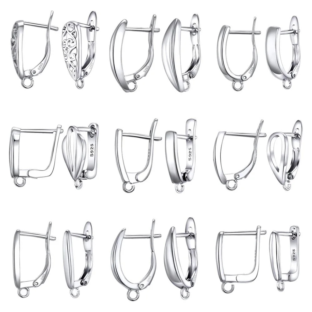 New Design Hollow Hook Earrings DIY Earrings Clasps Hooks For Woman Handmade 925