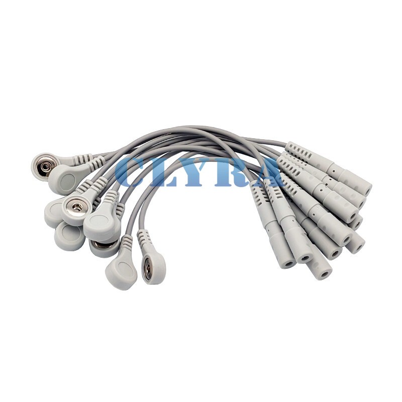 10/set ECG/EKG Banana 4.0mm Plug to Snap Adapter for Medical Leadwire Electrodes
