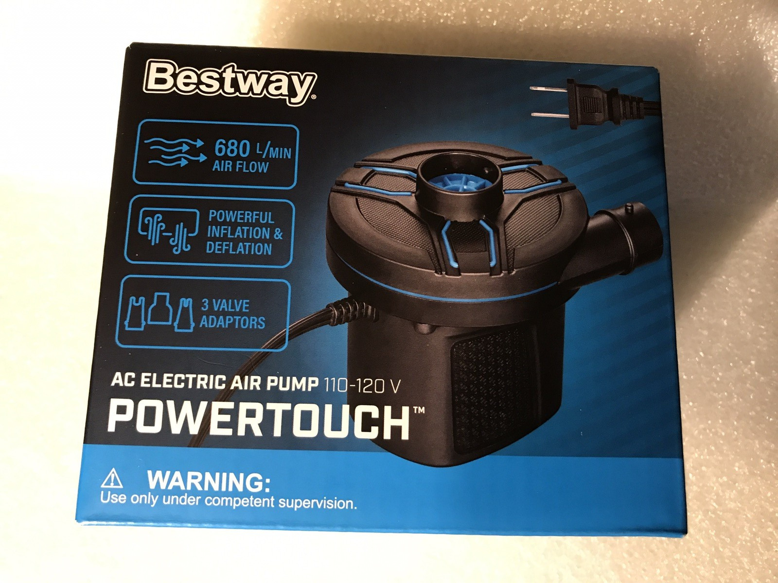 Bestway AC Electric Air Pump Powertouch Inflate Beds Pool Toys and More 110-120V