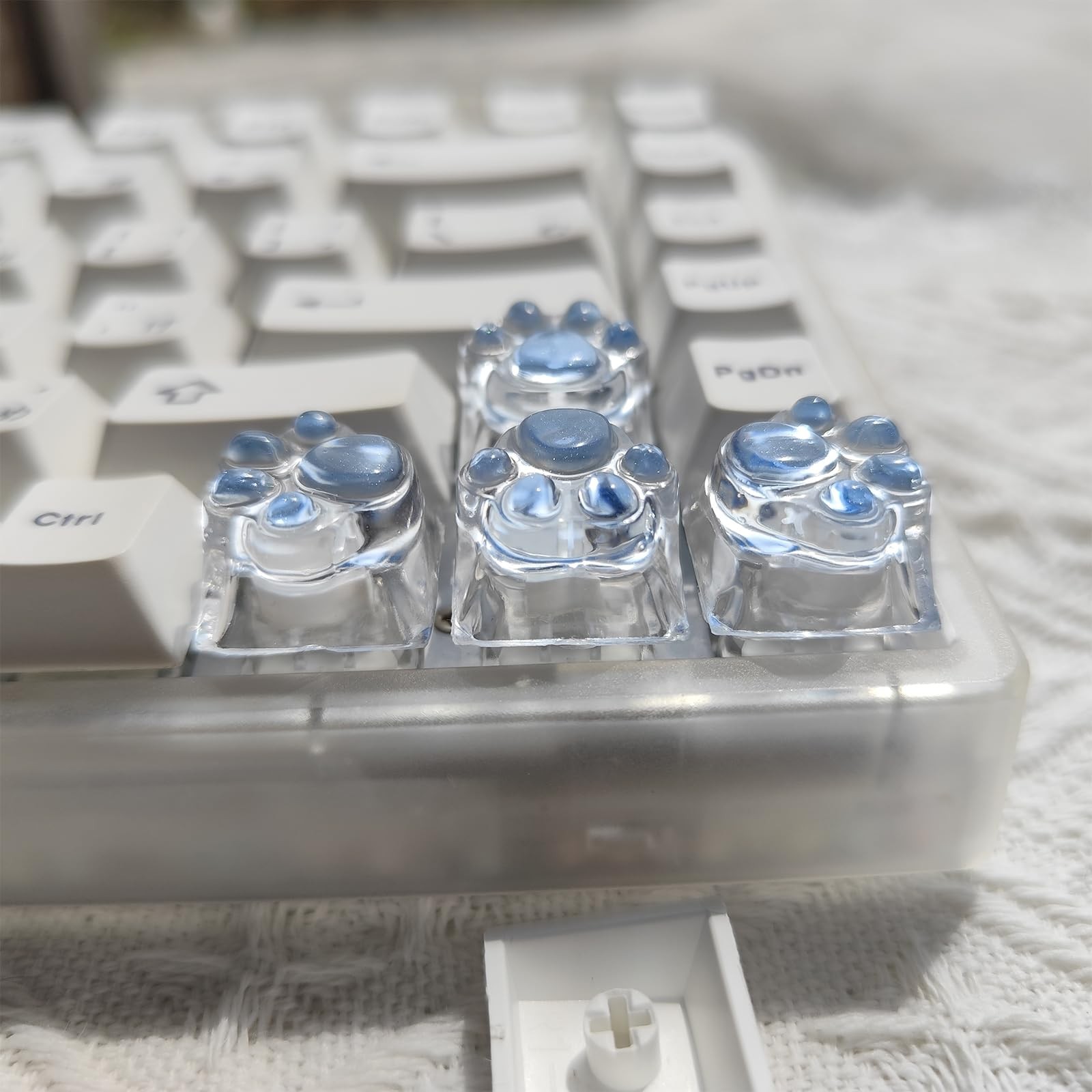 Cat Claw Keycap Cute Drip Glue Backlight Keycaps DIY ESC Replacement 4 Keys
