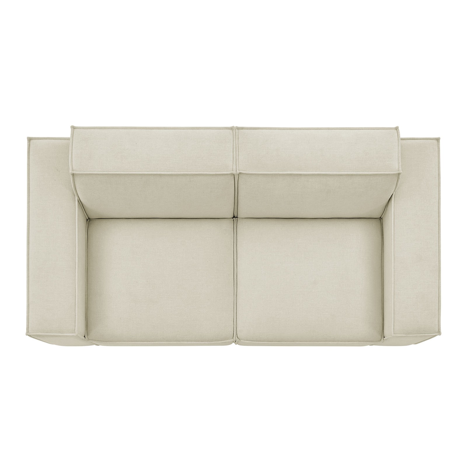 Restore 2-Piece Performance Fabric Upholstered Modular Loveseat in Ecru
