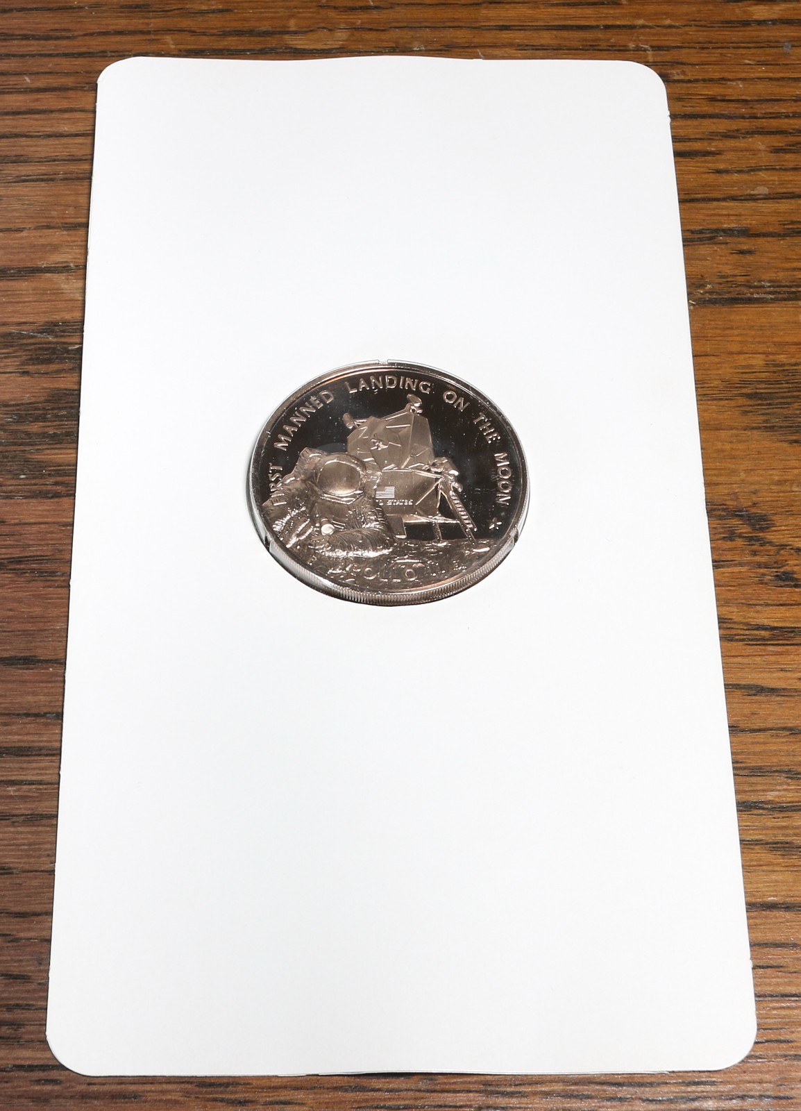 1969 Franklin Mint, America In Space Bronze Medal FIRST MANNED LANDING Apollo 11