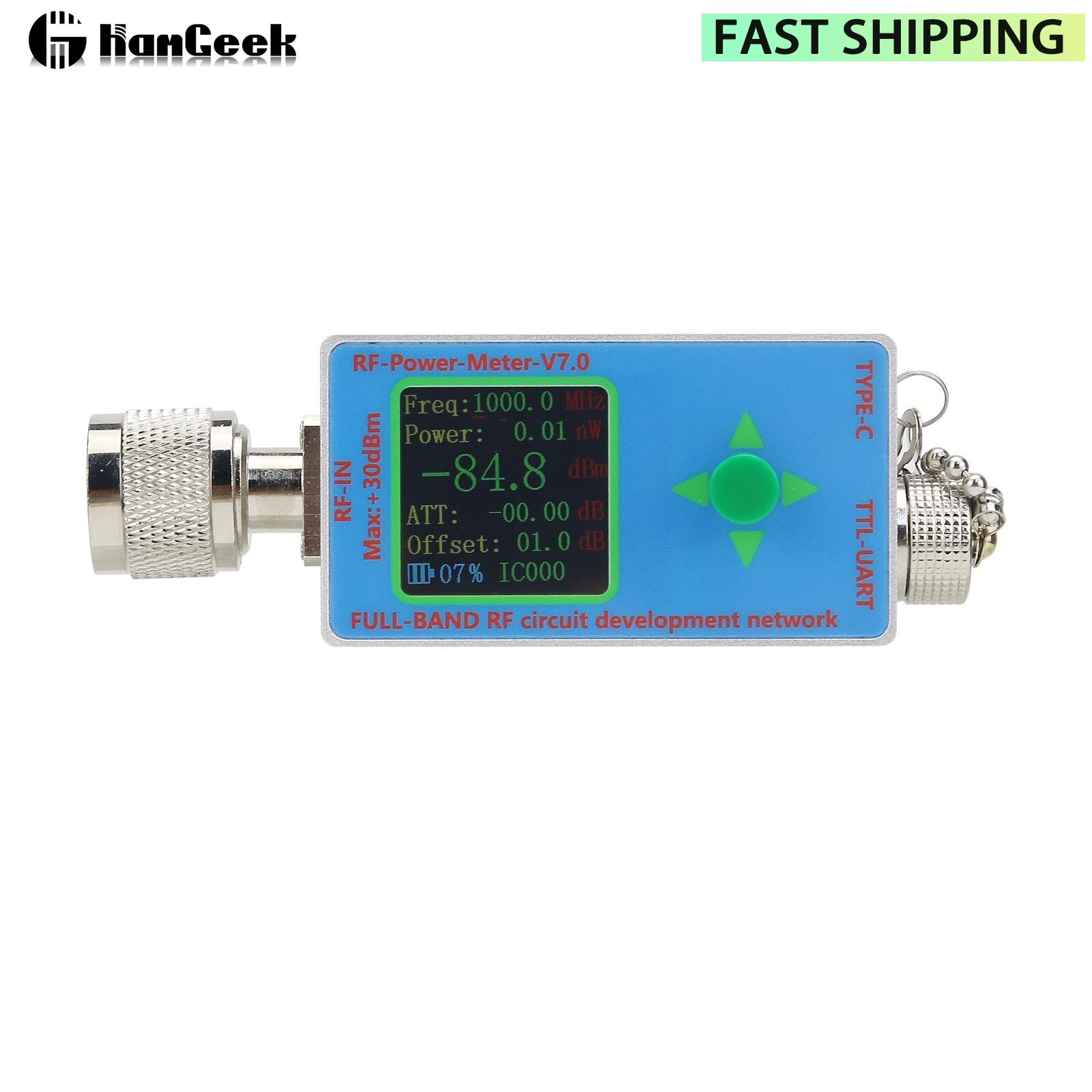 RF Power Meter 10GHz Type-C Full-band RF Circuit Development Network Serial COMM