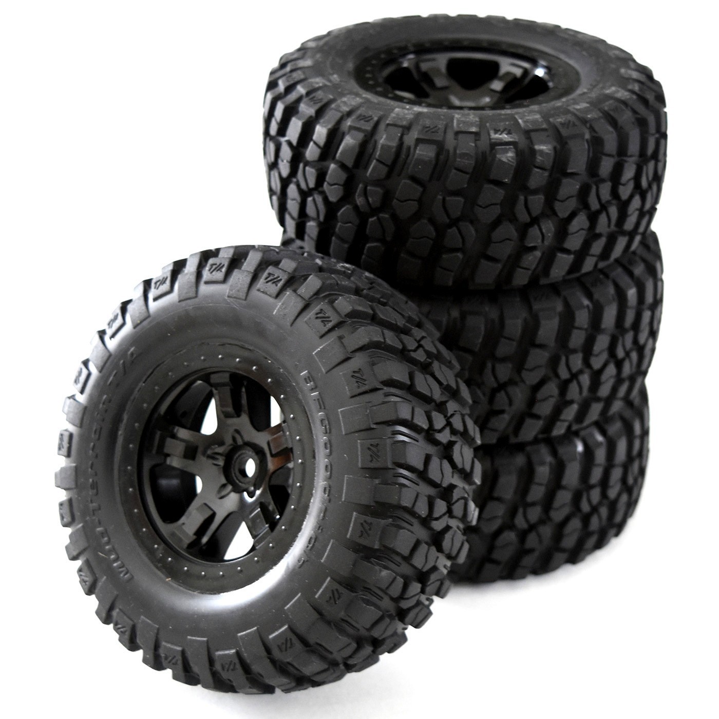 Traxxas Slash BFG Mud Terrain Tires/Black SCT Wheels 12mm Hex 2WD Front/Rear Set