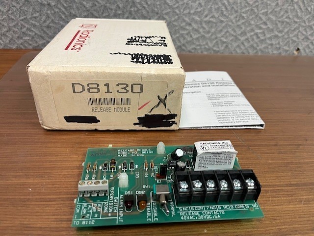 Radionics(Bosch) D8130 Release Module; NOS. No screw kit, USA made