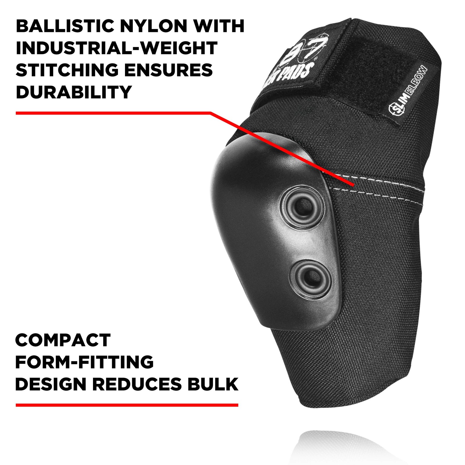 187 Killer Pads Slim Elbow Pad Black Large