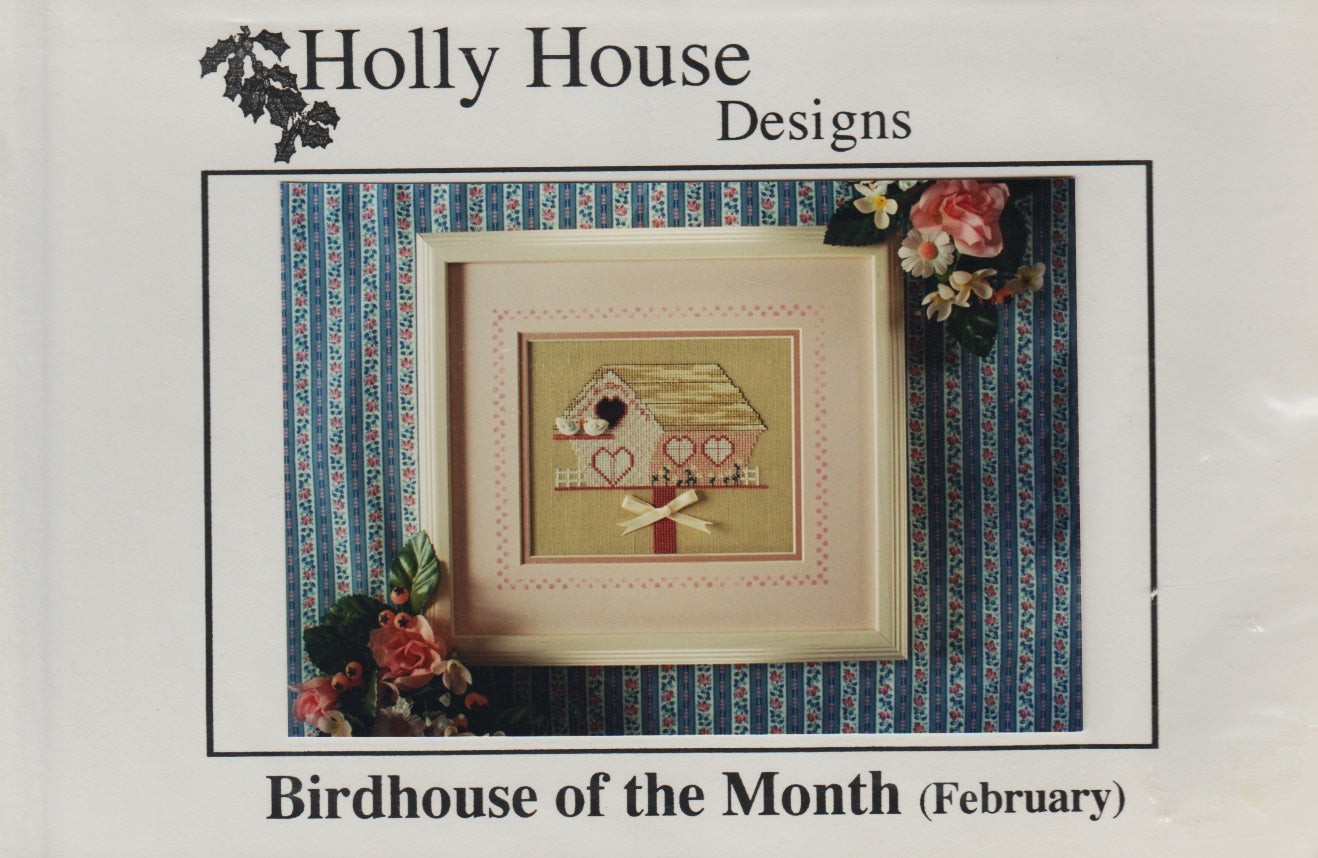 Birdhouse of the Month February by Holly House cross stitch pattern